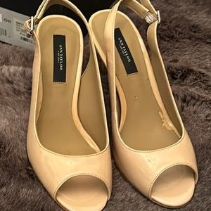 Ann Taylor 3” sling back heels